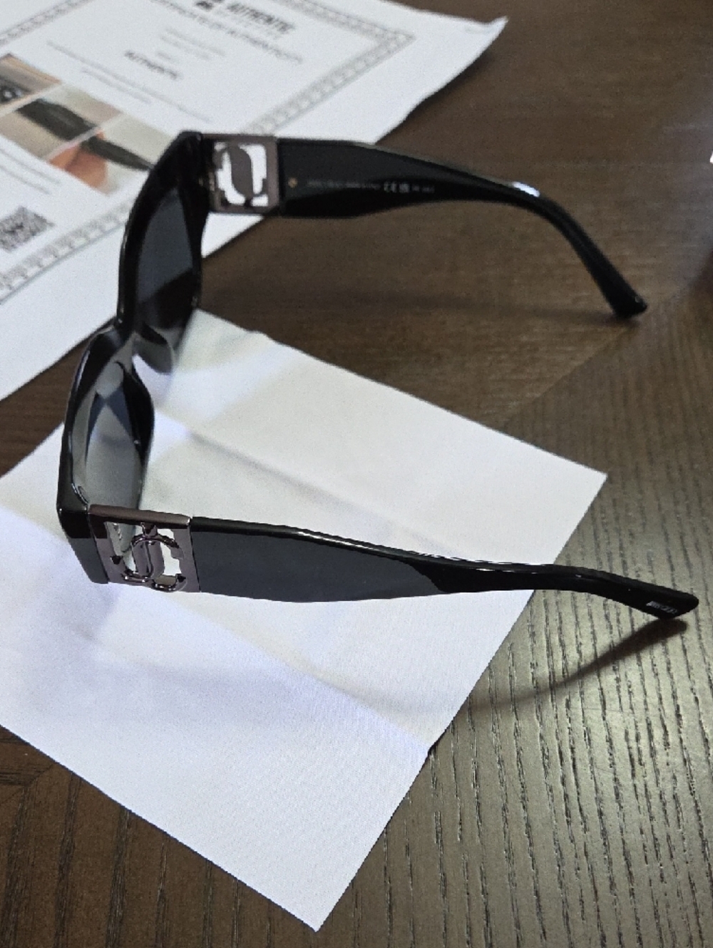 Jimmy Choo Black Sunnies Sunglasses with Dark Lenses Case, Cloth And COA Include - Picture 2 of 11